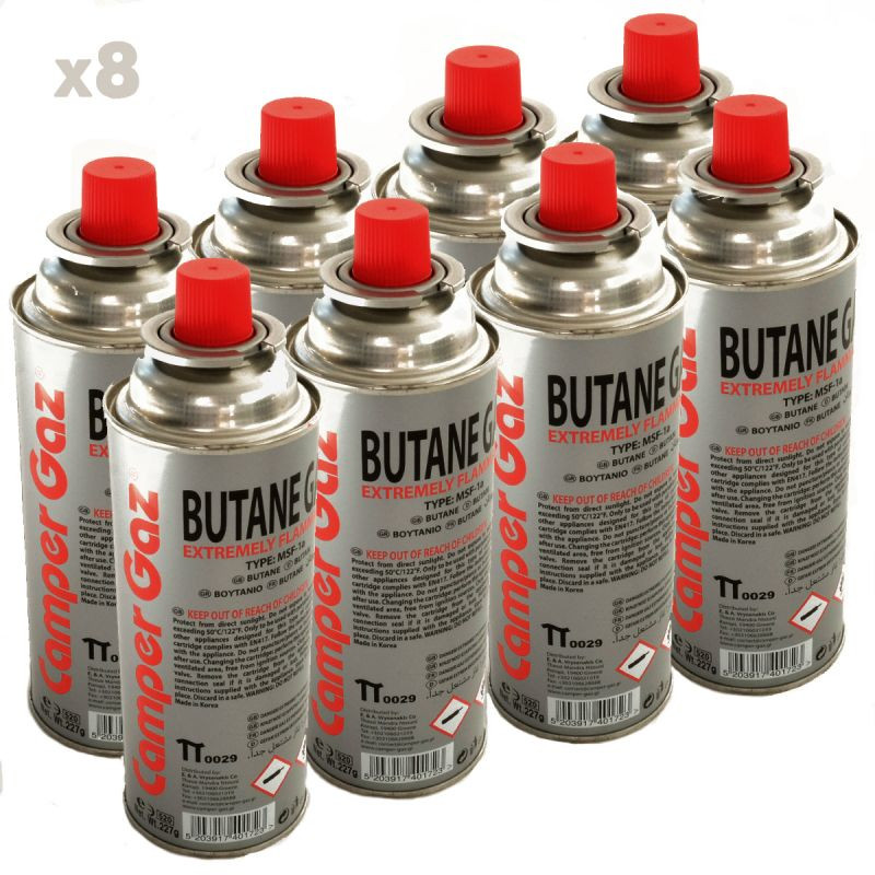 providus pack de 8 cartouche gaz camper gaz 227gr butane bouteille de gaz a baillonnette 227 gr bonbonne pour rechauds camping distriartisan