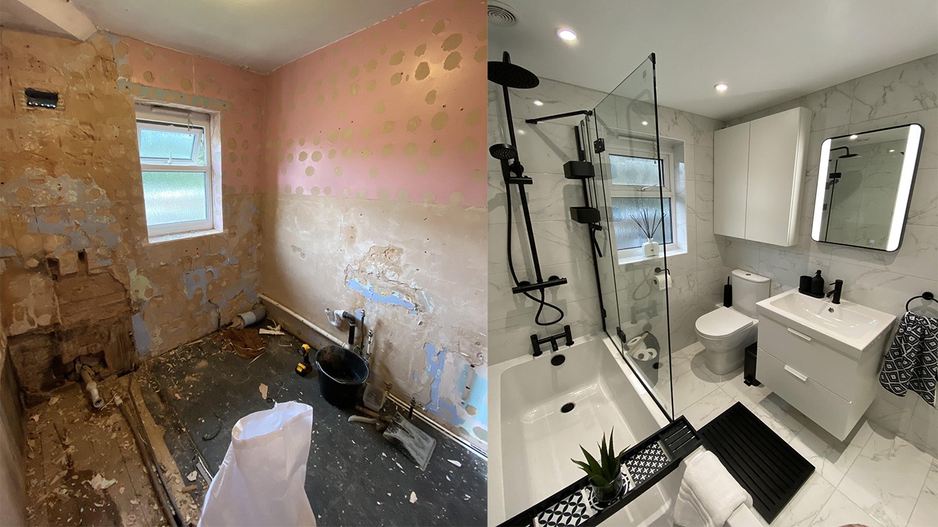 Rénovation salle de bain avant/après